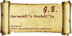 Gerendás Borbála névjegykártya